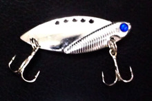 50Pcs vibration 5CM 11G Metal fishing Lure bass VIB Metal bait fish spoon lures balance 8#hooks blue red 3d eyes Free shipping 2024 - buy cheap