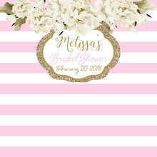 custom Floral Spring Pink And White Striped Flower Leaves Baby Shower backdrop Computer print party background 2024 - buy cheap