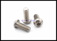 50pcs/Lot Metric Thread ISO7380 M6 Stainless Steel Button Head Hex Socket Cap Screws Bolts Brand New 2024 - buy cheap