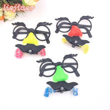 1PCS Humor Toy Funny Clown Glasses Costume Ball Round Frame Red Nose Whistle Mustache False Nose Hair blow out dragon joke toy 2024 - buy cheap