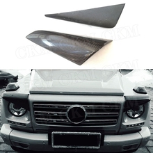 Carbon Fiber Front Lamp Eyebrows Eyelid Cover For Mercedes Benz G Class W463 G63 G65 G500 G55 1990-2018 FRP Bumper 2 PCS 2024 - buy cheap