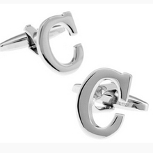 Shirt cuff cufflink silvery letter C cufflink copper material design fashion English letters cufflinks free shipping 2024 - buy cheap