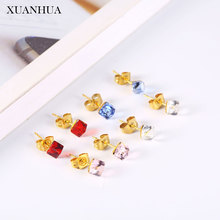 Xuanhua brincos de cristal em aço inoxidável, joias femininas vogue 2019, acessórios de joias finas 2024 - compre barato