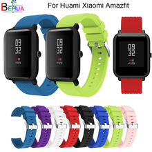 20 мм спортивные силиконовые часы ремешок для Huami xiaomi Amazfit youth Bit Смарт-часы для Samsung S2 замена 20 мм ремешок для часов 2024 - купить недорого