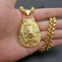 Hip Hop Gold Silver Color 316L Stainless Steel Animal Wild Boar Anubis Amulet Pendants Necklaces for Men Rapper Jewelry 2024 - buy cheap