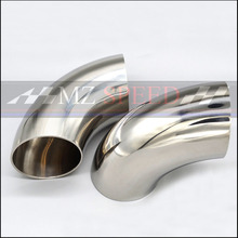 51mm 60mm 63mm 76mm OD Sanitary Butt Weld 90 Degree Elbow Bend Pipe 304 stainless steel car exhaust pipe muffler welded pipe 2024 - buy cheap