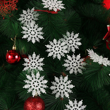 12pçs flocos de neve em pó de ouro 7.5/10cm, enfeites para decoração de árvore de natal branca, festa de feriado e natal, decoração caseira 2024 - compre barato