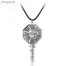 Classic Key Shape Pendant Necklace Lost The Dharma Swan Octagon Symbol Necklace Vintage for Women and Men 2024 - buy cheap
