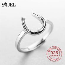 SMJEL 925 Sterling Sliver Horse Shoe Rings For Women Silver 925 Jewelry U Shape Rings Men Gifts Bague Homme 2024 - buy cheap