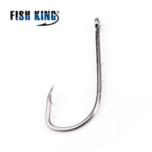 FISH KING Hand Fishing Hooks 100pcs/lot  1#-10# High Carbon Steel Barbed Hooks Lure Jig Head Carp Fishing Accessories Peche 2024 - buy cheap