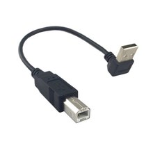 Угловой кабель USB 2,0 Male-USB B Male, 90 градусов, кабель для принтера, сканера, жесткого диска 20 см 2024 - купить недорого