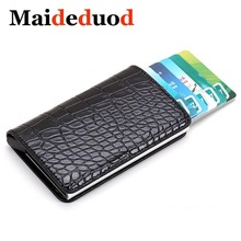2019 NEW Brand Business ID Card Case Men Credit Card Holders Fashion Automatic RFID Card Holder Aluminium Bank Card Wallets 2024 - buy cheap