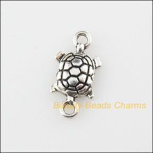 New 50Pcs Tibetan Silver Color Animal Tortoise Charms Pendants Connectors 9x17mm 2024 - buy cheap