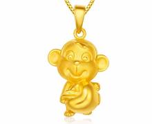 Новый Кулон из желтого золота 24 карата/подвеска с яблоком в виде обезьяны, 2,69 г 2024 - купить недорого