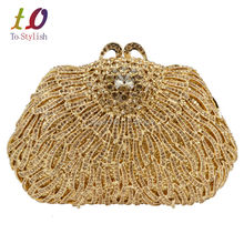 Gold Luxury Party Bag Crystal Evening Prom purse Candy Lovely Bling Ladies Soiree Banquet Clutch Bag for Women Wedding Bag 88585 2024 - buy cheap