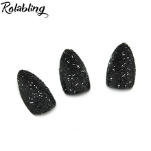 Fashion nail tip design 70PCS/LOT Black Glitter Sharp Ending Stiletto Acrylic False Tips Beige Art Beauty artificial nail 2024 - buy cheap