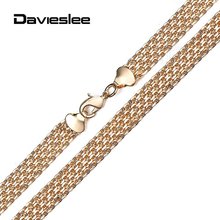 Collares de oro rosa 2019 para hombre y mujer, cadena de eslabones de 50cm y 60cm, de 10mm, de doble tejido, DCN19, 585 2024 - compra barato