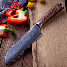 Faca grandafiada 6.7 da santoku 67 camadas, faca japonesa de cozinha vg10, aço damasco, facas de chef para cozinhar, cabo de madeira packa 2024 - compre barato