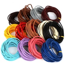 Lindo cabo de couro real multifuncional 5 metros, redondo, tanga, pulseira, colar, corda, jóias, fio de corda 3mm 2024 - compre barato