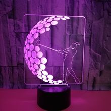 Golf Children's room 3d Night Table Lamps For Living Room 7 color change Factory wholesale Desk Lamp Bedside Lamps 2024 - buy cheap