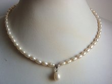 New Arriver Charming Women Jewellery Cultured 5-6mm White Color Freshwater Pearl Necklace 9mm Pendant Jewelry 2024 - buy cheap