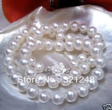 Free shopping new DIY 8-9mm White Akoya Cultured Pearl Necklace 17.5" GE4516 2024 - buy cheap