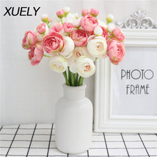 Wedding flowers Land lotus rose artificial flowers home silk fake flower wall materials 10 thousand layers of small camellia 2024 - buy cheap