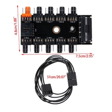 2022 nova eva duplo-face ide molex 1 a 10 vias pwm ventilador de refrigeração hub 4 pinos 12v adaptador de soquete de energia pcb 2024 - compre barato