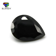 2x3 ~ 13x18mm 5A Pear Cut negro Cubic Zirconia piedra suelta CZ gemas sintéticas para la joyería DIY 2024 - compra barato