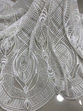 Refletor de tecido tule bordado com contas para vestido de noiva 2024 - compre barato