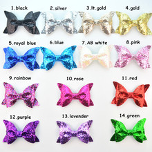 60pc/lot 10x6CM Girls Glitter Hair Bow,DIY Glitter bow,Leather Hair Bow for headband hair clips flat back 14 Color You Can Mix 2024 - buy cheap