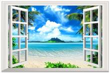 Custom photo wallpaper 3d murals wallpaper for walls 3 d Window seaside tree view TV sofa background wall papers home decoration 2024 - buy cheap