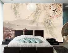 Custom 3d mural,willow tree swallows the traditional Chinese painting wallpaper,living room tv sofa wall bedroom papel de parede 2024 - buy cheap