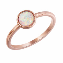 Romad Round Opal Ring Charm Moonstone Rose Gold Color Engagement Ring for Women Wedding Fashion Finger Ring 2024 - buy cheap