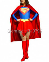 Supergirl Dress Halloween Cosplay Party Red & Blue Lycra Spandex Superwoman Costume superman Superhero Costumes  free shipping 2024 - buy cheap