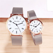 Reloj de cuarzo con correa de malla para hombre y mujer, cronógrafo Unisex de diseño con números, a la moda 2024 - compra barato