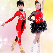Children's Latin dance fluffy skirt costumes girls dance clothes jazz kindergarten performance clothing 2024 - buy cheap