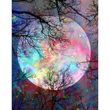 5D DIY Diamond Painting Scenery Tree and Big Moon Full Square/ Round Drill Diamond Embroidery Rhinestone Mosaic Cross Stitch Art 2024 - buy cheap