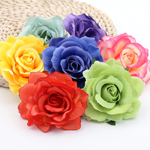 Flores de seda artificiais de rosas, flores de seda para casamento, mobiliário para casa, ornamento de natal, cabeças de flores coloridas opcionais com 10 peças 2024 - compre barato