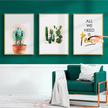 Nordic Poster Green Plant Cactus Wall Art Print Canvas Painting Quotes Wall Pictures for Living Room Scandinavian Home Decor 2024 - buy cheap