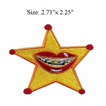 Lip com uma estrela 2.73 "de largura remendo bordado para catalisa/roupas adesivos/pano remendo 2024 - compre barato