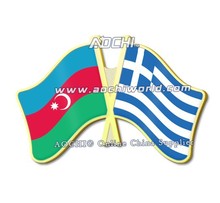 Free Shipping Best Selling High Quality Azerbaijan and Greece Crossed Flags Lapel Pins 2024 - купить недорого