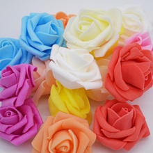 Flores artificiales de espuma para decoración del hogar, cabeza de Rosa hecha a mano, ramo de decoración para fiesta de boda, suministros DIY, 20 unids/lote 2024 - compra barato