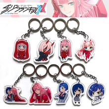 Anime  DARLING in the FRANXX 02 HIRO ZERO TWO Keychain Cosplay Acrylic Figure Keyring Pendant Charms Hanging Ornament 2024 - buy cheap
