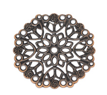8SEASONS Copper Tone Filigree Flower Wraps Connectors 35mm,sold per packet of 50 Hot new 2024 - buy cheap