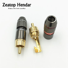 Adaptador de tomada macho rca, 40 peças, alta qualidade, conector de solda, para cabo de alto-falante, suporte para amplificador de cabo 6mm 2024 - compre barato