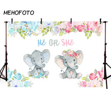 MEHOFOTO Elephant Baby Shower Photography Backdrop Blue or Pink Boy or Girl Baby Gender Reveal Party Photo Background Photobooth 2024 - buy cheap