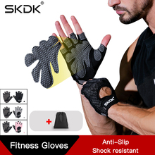 Skdk metade do dedo luvas de fitness ginásio elástico neutro haltere crossfit levantamento de peso construção do corpo respirável esportes 2024 - compre barato