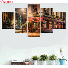 Full square Diamond Mosaic sale 3D DIY Diamond Painting Cross Stitch diamond Embroidery London Night Scene City Street 5pcs/set 2024 - buy cheap