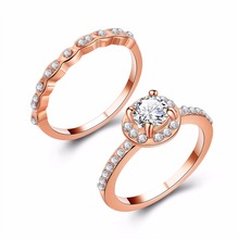 Кольцо из нержавеющей стали для женщин, розовое золото, цвет титана, кольцо из нержавеющей стали для женщин, кольцо для свадьбы с фианитами, оптовая продажа 2024 - купить недорого